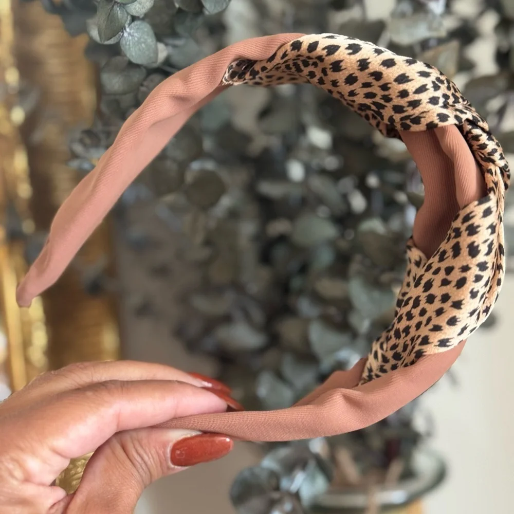 Leopard Print Knotted Headband | Chic Neutral Statement Hair Accessory
